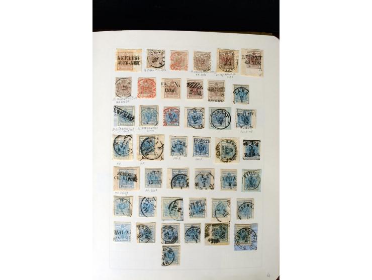1850/67, vorwiegend gestempelte Sammlung mit über 70 Briefen, dabei vieles mehrfach, u.a. über 180 Werte ex Mi.-Nr. 1-5, dabe