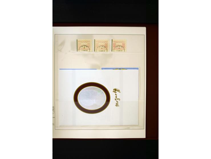 1850/1988, gestempelte Sammlung mit u.a. Mi.-Nr. 1 (2), 2 (2), 10-15I, 10-15II, 161-77, 518-23, 555, Bl.1 (Fotoattest Zenker 