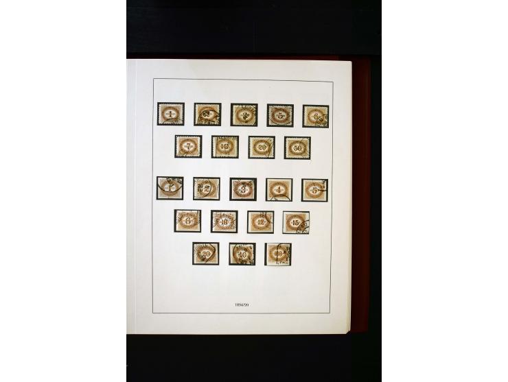 1850/1988, gestempelte Sammlung mit u.a. Mi.-Nr. 1 (2), 2 (2), 10-15I, 10-15II, 161-77, 518-23, 555, Bl.1 (Fotoattest Zenker 