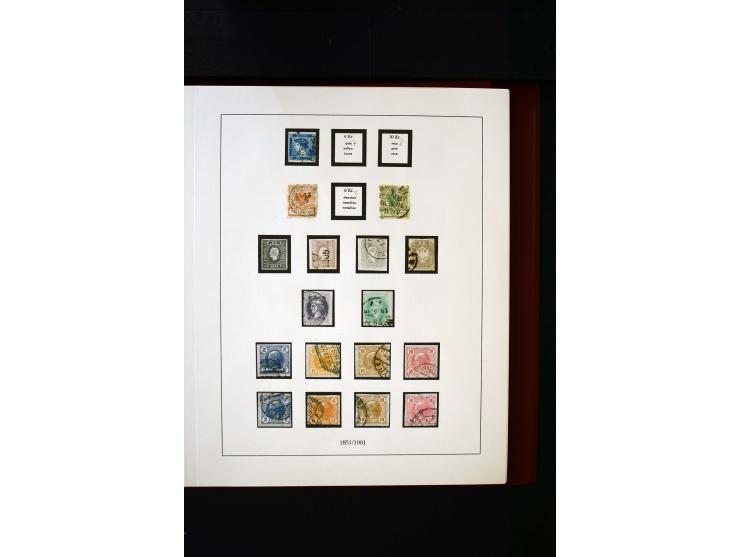 1850/1988, gestempelte Sammlung mit u.a. Mi.-Nr. 1 (2), 2 (2), 10-15I, 10-15II, 161-77, 518-23, 555, Bl.1 (Fotoattest Zenker 