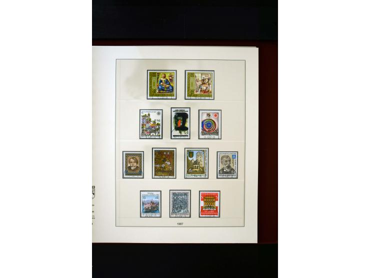 1850/1988, gestempelte Sammlung mit u.a. Mi.-Nr. 1 (2), 2 (2), 10-15I, 10-15II, 161-77, 518-23, 555, Bl.1 (Fotoattest Zenker 