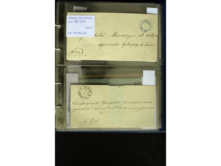 1858/70, 33 unfrankierte Inlandsbriefe (wenige Vorderseiten) mit meist klaren Stempel, dabei viele verschiedene Orte, interes