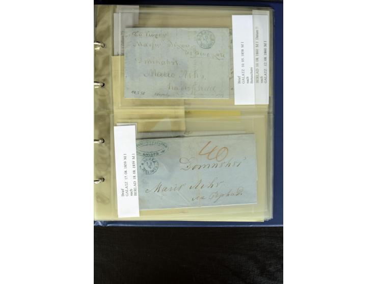 1858/70, 33 unfrankierte Inlandsbriefe (wenige Vorderseiten) mit meist klaren Stempel, dabei viele verschiedene Orte, interes
