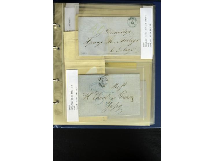 1858/70, 33 unfrankierte Inlandsbriefe (wenige Vorderseiten) mit meist klaren Stempel, dabei viele verschiedene Orte, interes