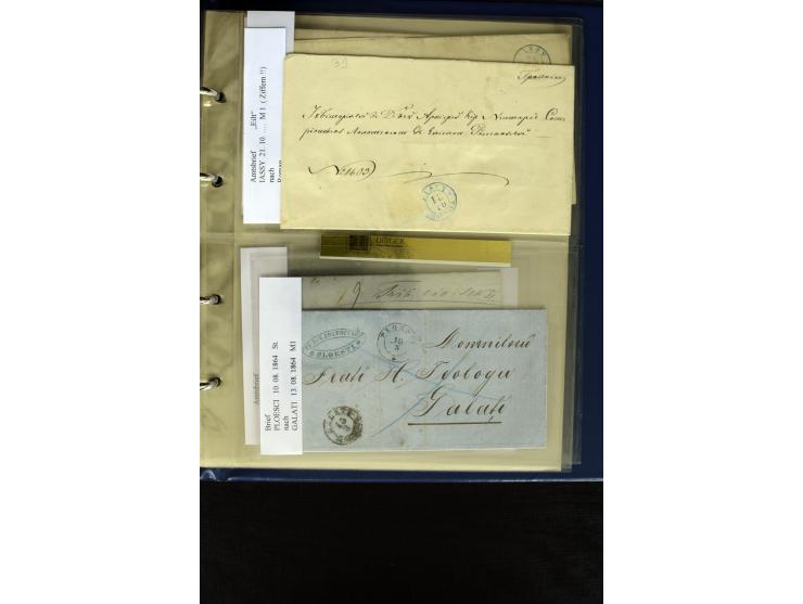 1858/70, 33 unfrankierte Inlandsbriefe (wenige Vorderseiten) mit meist klaren Stempel, dabei viele verschiedene Orte, interes