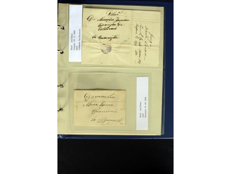 1858/70, 33 unfrankierte Inlandsbriefe (wenige Vorderseiten) mit meist klaren Stempel, dabei viele verschiedene Orte, interes