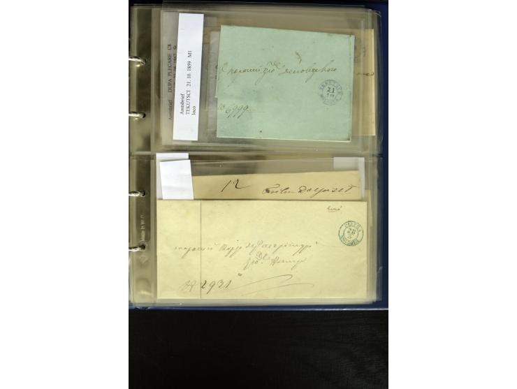 1858/70, 33 unfrankierte Inlandsbriefe (wenige Vorderseiten) mit meist klaren Stempel, dabei viele verschiedene Orte, interes