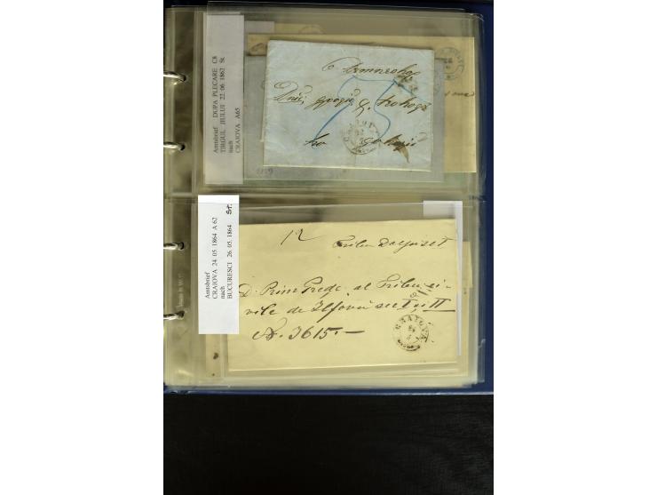 1858/70, 33 unfrankierte Inlandsbriefe (wenige Vorderseiten) mit meist klaren Stempel, dabei viele verschiedene Orte, interes