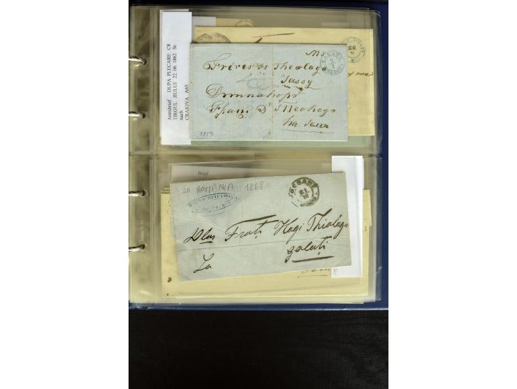 1858/70, 33 unfrankierte Inlandsbriefe (wenige Vorderseiten) mit meist klaren Stempel, dabei viele verschiedene Orte, interes