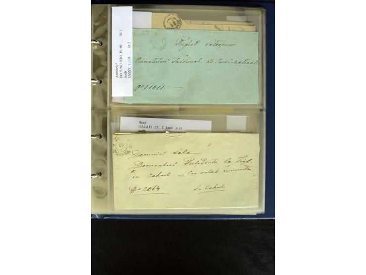 1858/70, 33 unfrankierte Inlandsbriefe (wenige Vorderseiten) mit meist klaren Stempel, dabei viele verschiedene Orte, interes