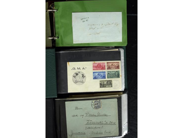 1860/1980 (ca.), umfangreicher Bestand mit nach Angaben ca. 800 Stück, dabei bis ca. 1952 rund 400 Belege mit viel Bedarfspos