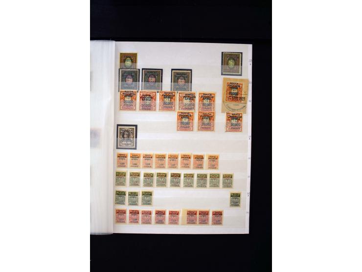 1920/21, umfangreiche Sammlung von über 1800 Marken und 11 Briefen und Karten, dabei viele Einheiten sowie Zwischenstege, tei