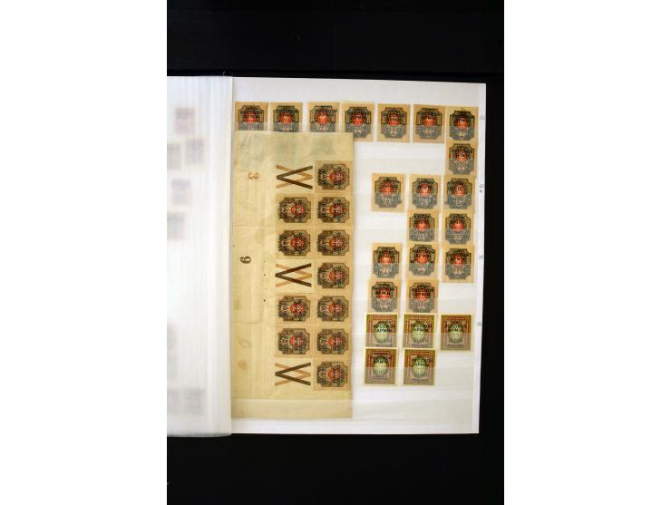 1920/21, umfangreiche Sammlung von über 1800 Marken und 11 Briefen und Karten, dabei viele Einheiten sowie Zwischenstege, tei