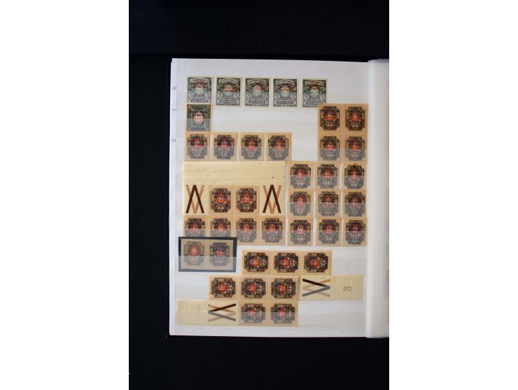 1920/21, umfangreiche Sammlung von über 1800 Marken und 11 Briefen und Karten, dabei viele Einheiten sowie Zwischenstege, tei