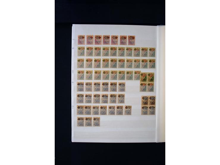 1920/21, umfangreiche Sammlung von über 1800 Marken und 11 Briefen und Karten, dabei viele Einheiten sowie Zwischenstege, tei
