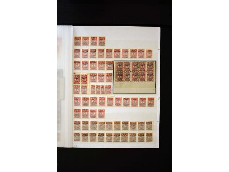1920/21, umfangreiche Sammlung von über 1800 Marken und 11 Briefen und Karten, dabei viele Einheiten sowie Zwischenstege, tei