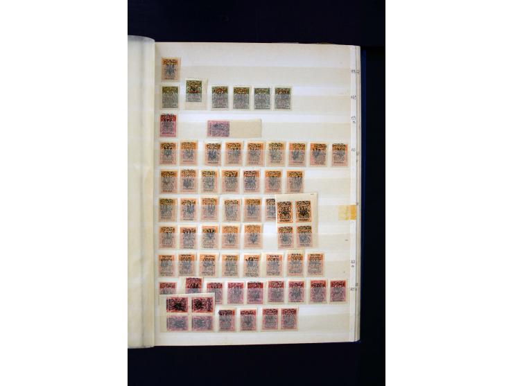1920/21, umfangreiche Sammlung von über 1800 Marken und 11 Briefen und Karten, dabei viele Einheiten sowie Zwischenstege, tei