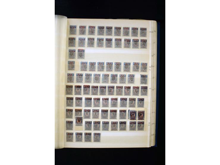 1920/21, umfangreiche Sammlung von über 1800 Marken und 11 Briefen und Karten, dabei viele Einheiten sowie Zwischenstege, tei