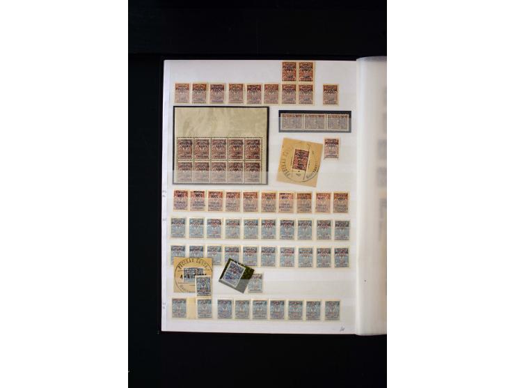 1920/21, umfangreiche Sammlung von über 1800 Marken und 11 Briefen und Karten, dabei viele Einheiten sowie Zwischenstege, tei