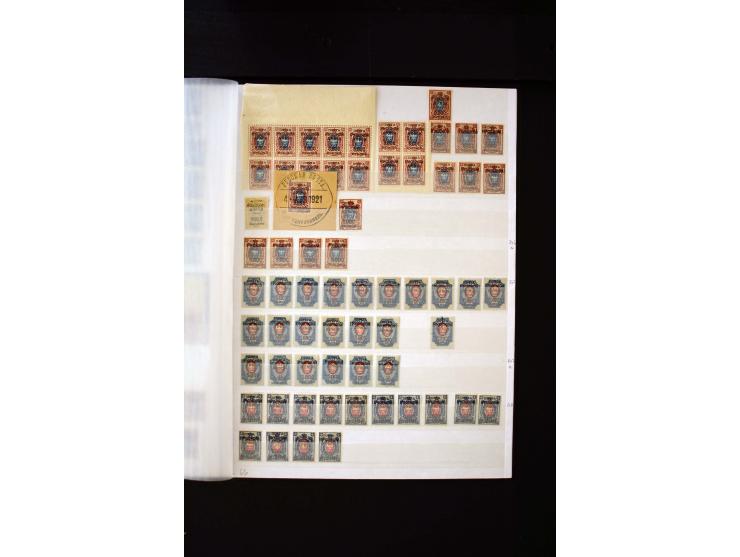 1920/21, umfangreiche Sammlung von über 1800 Marken und 11 Briefen und Karten, dabei viele Einheiten sowie Zwischenstege, tei