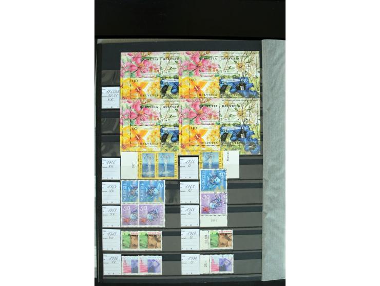 1843/2007, postfrische, ungebrauchte und gestempelte Sammlung mit u.a. Zürich 1I Esslinger Probedruck (repariert), Bundespost