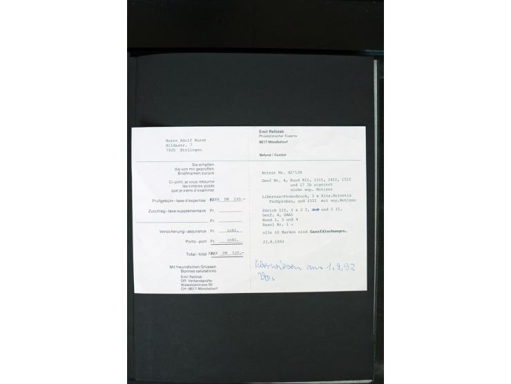 1843/2007, postfrische, ungebrauchte und gestempelte Sammlung mit u.a. Zürich 1I Esslinger Probedruck (repariert), Bundespost