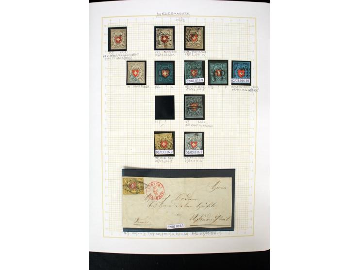 1845/1950, postfrische, ungebrauchte und gestempelte Sammlung mit u.a. Genf Mi.-Nr. 3, Bundespost 4, 5I, 5II, 6I, 447-59, daz