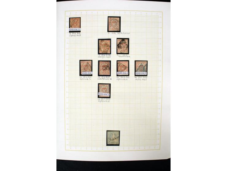 1845/1950, postfrische, ungebrauchte und gestempelte Sammlung mit u.a. Genf Mi.-Nr. 3, Bundespost 4, 5I, 5II, 6I, 447-59, daz