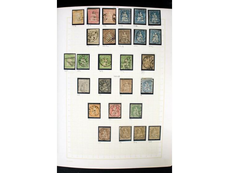 1845/1950, postfrische, ungebrauchte und gestempelte Sammlung mit u.a. Genf Mi.-Nr. 3, Bundespost 4, 5I, 5II, 6I, 447-59, daz