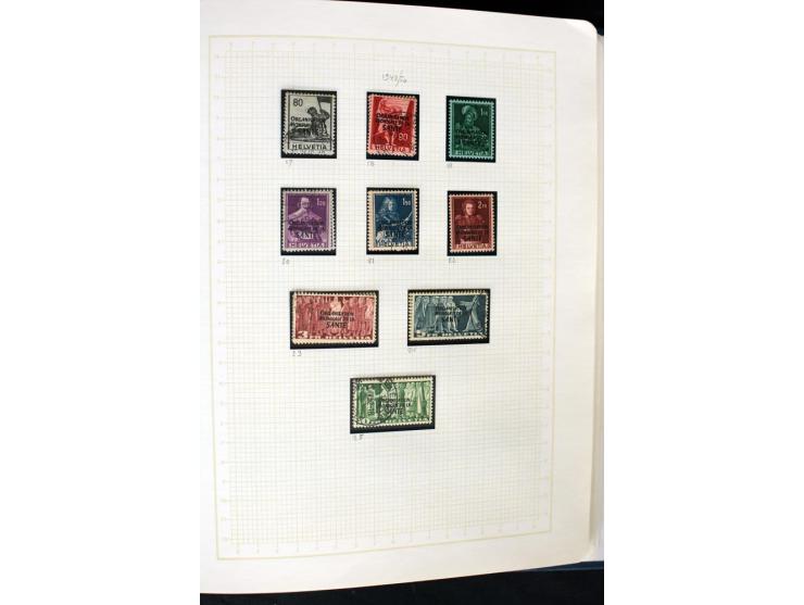 1845/1950, postfrische, ungebrauchte und gestempelte Sammlung mit u.a. Genf Mi.-Nr. 3, Bundespost 4, 5I, 5II, 6I, 447-59, daz