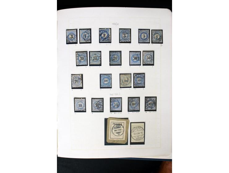 1845/1950, postfrische, ungebrauchte und gestempelte Sammlung mit u.a. Genf Mi.-Nr. 3, Bundespost 4, 5I, 5II, 6I, 447-59, daz