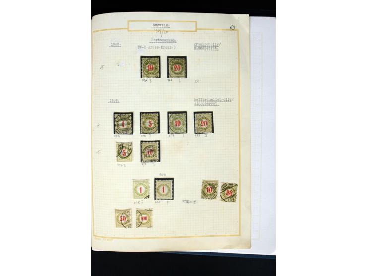1845/1950, postfrische, ungebrauchte und gestempelte Sammlung mit u.a. Genf Mi.-Nr. 3, Bundespost 4, 5I, 5II, 6I, 447-59, daz