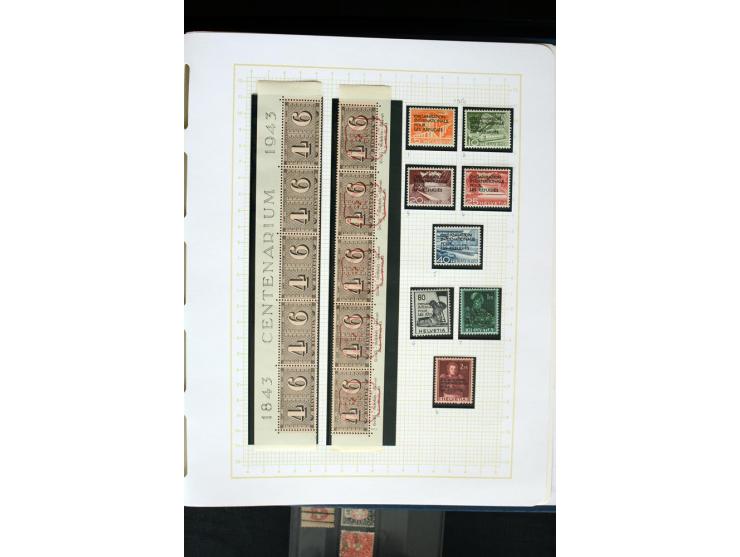 1845/1950, postfrische, ungebrauchte und gestempelte Sammlung mit u.a. Genf Mi.-Nr. 3, Bundespost 4, 5I, 5II, 6I, 447-59, daz