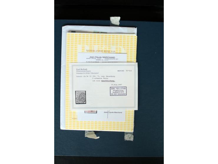 1845/1950, postfrische, ungebrauchte und gestempelte Sammlung mit u.a. Genf Mi.-Nr. 3, Bundespost 4, 5I, 5II, 6I, 447-59, daz