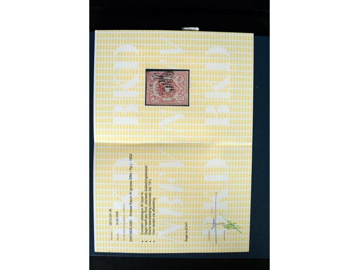 1845/1950, postfrische, ungebrauchte und gestempelte Sammlung mit u.a. Genf Mi.-Nr. 3, Bundespost 4, 5I, 5II, 6I, 447-59, daz