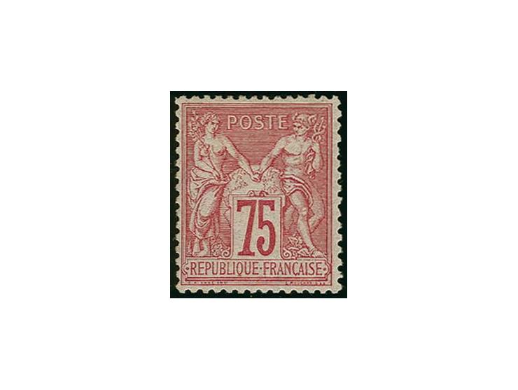 1876, type Sage: type I: 75 c. rose, quite well centered, unused with large part original gum, fine, signed Calves with certi
