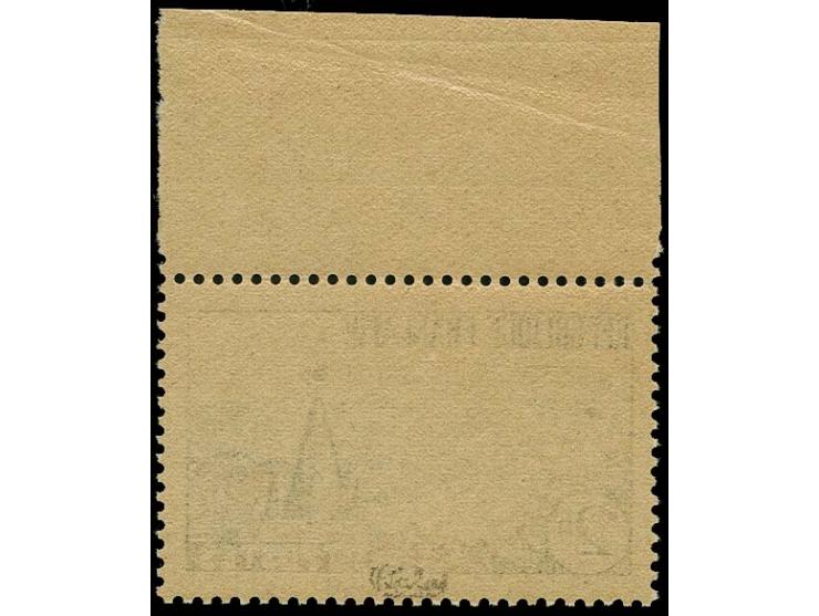 1935, 'Rivière Bretonne' 2 fr. in slate instead of green, copy with top sheet margin, unmounted mint, very fine and scarce, s