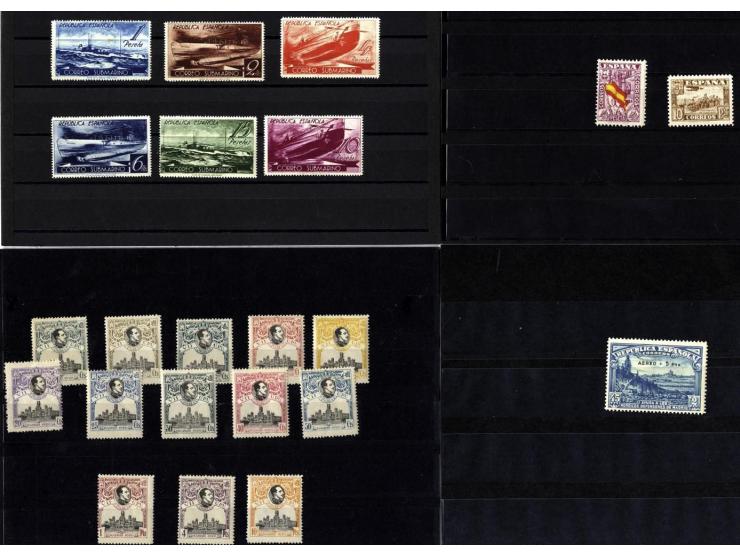1920/1938, kleine, meist ungebrauchte Partie mit u.a. Mi.-Nr. 267-279, 711, 721-726 und 762-763 im Viererblock (je 2 Werte po
