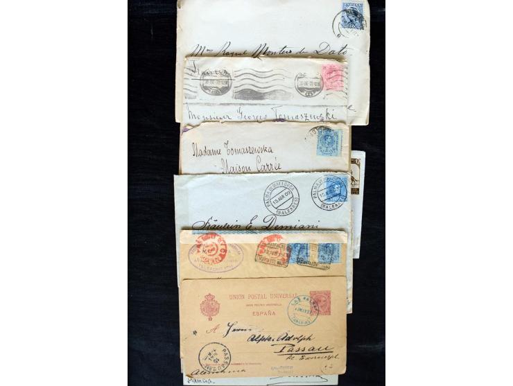 1877/1957, ca. 50 Briefe, Karten und Ganzsachen, dabei R-Briefe, viele Zensuren, Auslandspost (u.a. Ganzsachenkarte mit Zufra