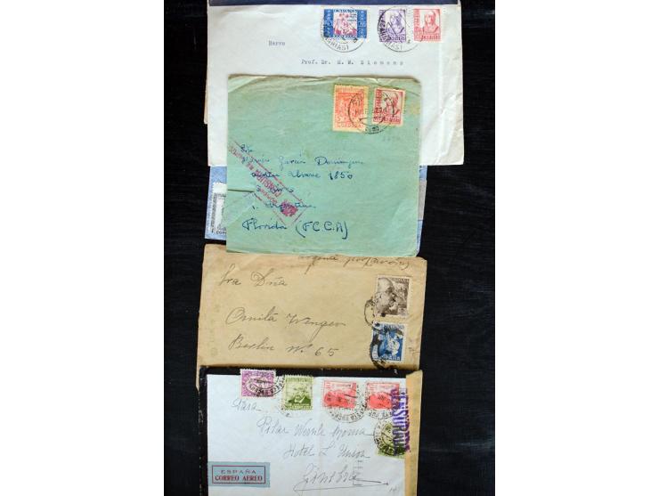 1877/1957, ca. 50 Briefe, Karten und Ganzsachen, dabei R-Briefe, viele Zensuren, Auslandspost (u.a. Ganzsachenkarte mit Zufra