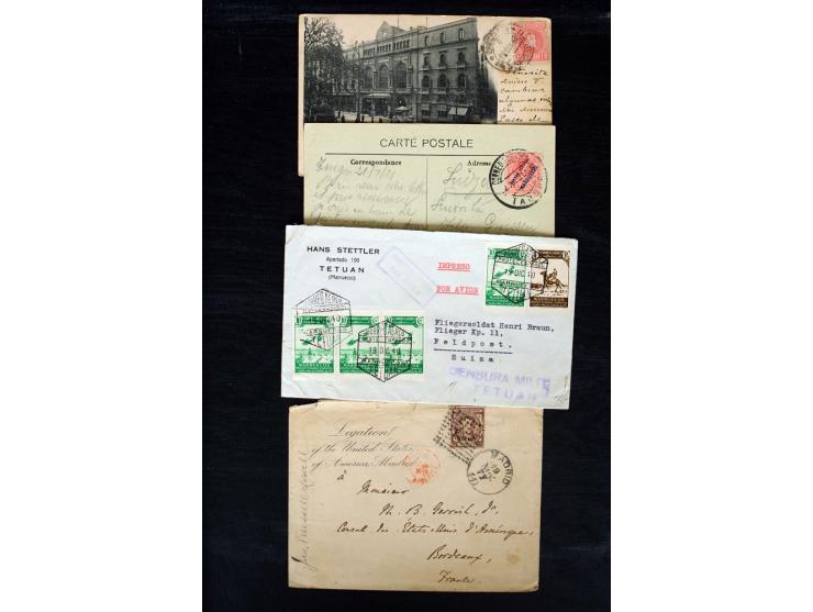 1877/1957, ca. 50 Briefe, Karten und Ganzsachen, dabei R-Briefe, viele Zensuren, Auslandspost (u.a. Ganzsachenkarte mit Zufra