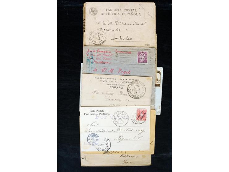1877/1957, ca. 50 Briefe, Karten und Ganzsachen, dabei R-Briefe, viele Zensuren, Auslandspost (u.a. Ganzsachenkarte mit Zufra