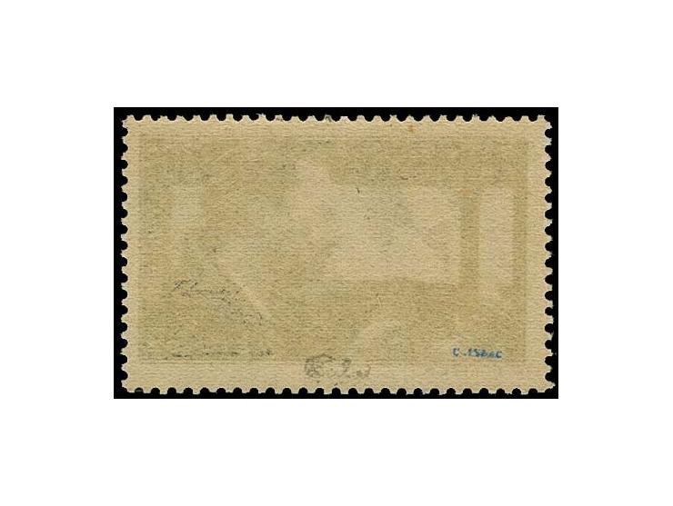1937, Mermoz 30 c. yellow-green, unused with original gum, only tiny gum disturbances; a very fine copy of this rare stamp, p