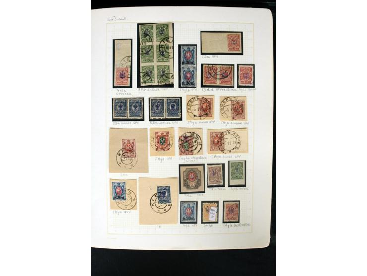 11918/23, ungebrauchte und gestempelte Sammlung mit etlichen hundert Marken mit Trident-Aufdrucken, nach Orten und Auflagen t