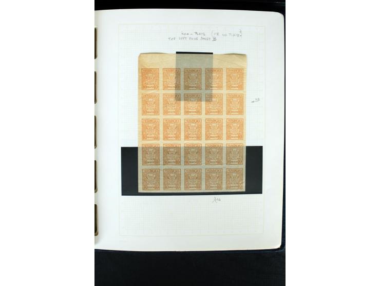 11918/23, ungebrauchte und gestempelte Sammlung mit etlichen hundert Marken mit Trident-Aufdrucken, nach Orten und Auflagen t