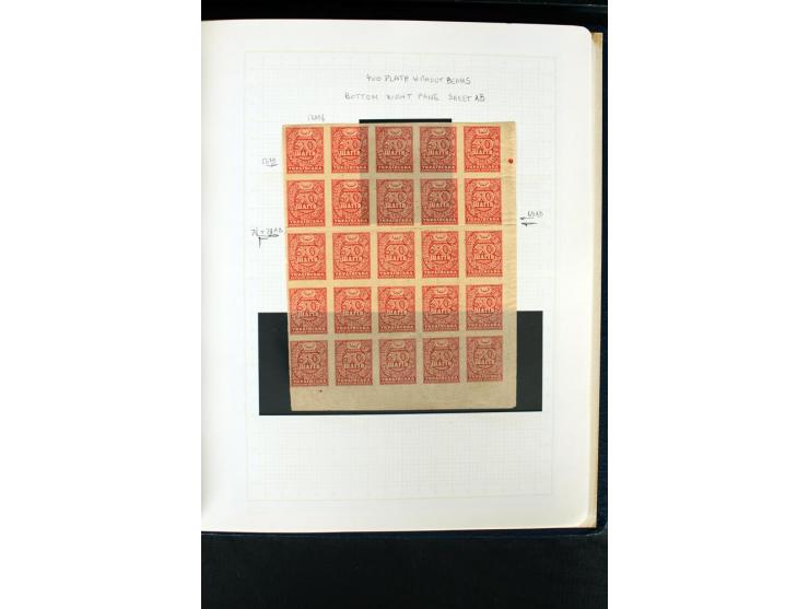 11918/23, ungebrauchte und gestempelte Sammlung mit etlichen hundert Marken mit Trident-Aufdrucken, nach Orten und Auflagen t