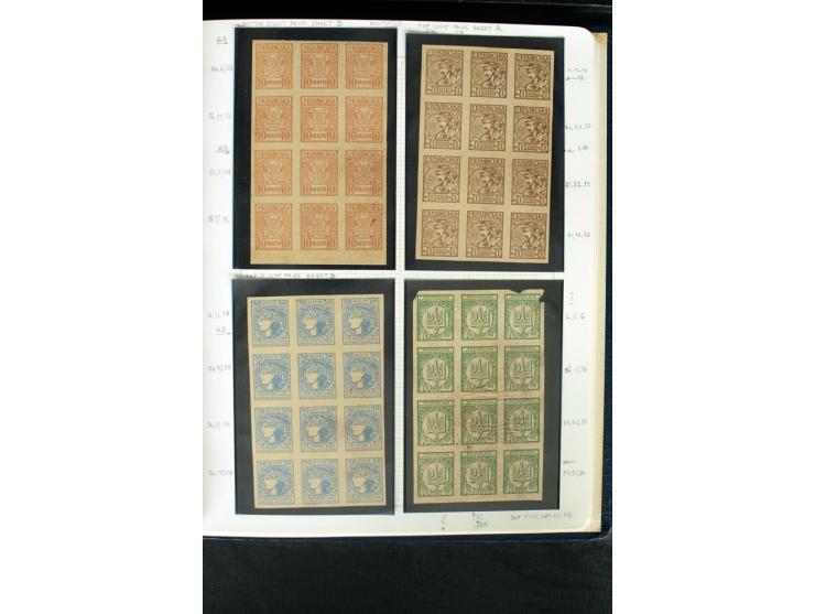 11918/23, ungebrauchte und gestempelte Sammlung mit etlichen hundert Marken mit Trident-Aufdrucken, nach Orten und Auflagen t