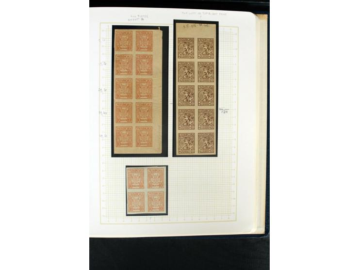11918/23, ungebrauchte und gestempelte Sammlung mit etlichen hundert Marken mit Trident-Aufdrucken, nach Orten und Auflagen t