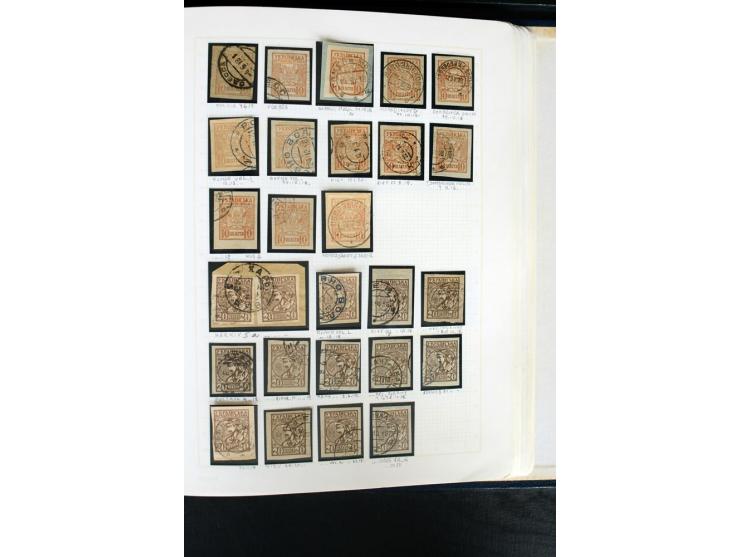 11918/23, ungebrauchte und gestempelte Sammlung mit etlichen hundert Marken mit Trident-Aufdrucken, nach Orten und Auflagen t