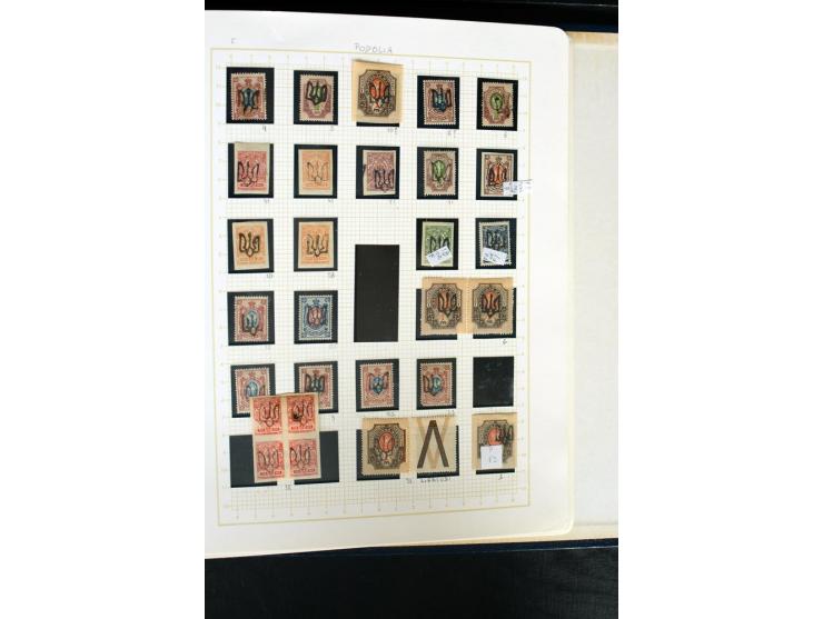 11918/23, ungebrauchte und gestempelte Sammlung mit etlichen hundert Marken mit Trident-Aufdrucken, nach Orten und Auflagen t